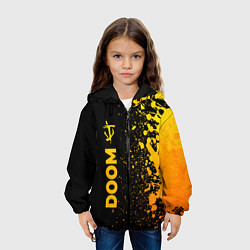 Куртка с капюшоном детская Doom - gold gradient: по-вертикали, цвет: 3D-черный — фото 2