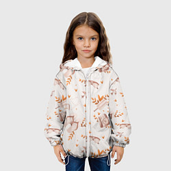 Куртка с капюшоном детская Пляжный паттерн, цвет: 3D-белый — фото 2