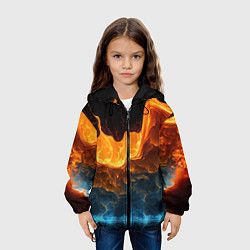 Куртка с капюшоном детская Лава и вода, цвет: 3D-черный — фото 2