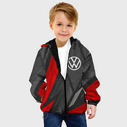 Куртка с капюшоном детская Volkswagen sports racing, цвет: 3D-черный — фото 2