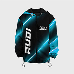 Куртка с капюшоном детская Audi неоновые лампы, цвет: 3D-черный