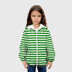 Куртка с капюшоном детская Тельняшка зеленая Пограничных войск, цвет: 3D-белый — фото 2