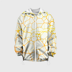 Куртка с капюшоном детская Жёлтые разломы, цвет: 3D-белый