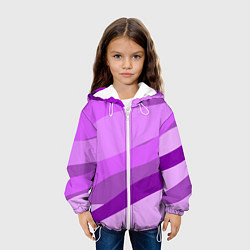 Куртка с капюшоном детская Сиреневый вечер, цвет: 3D-белый — фото 2