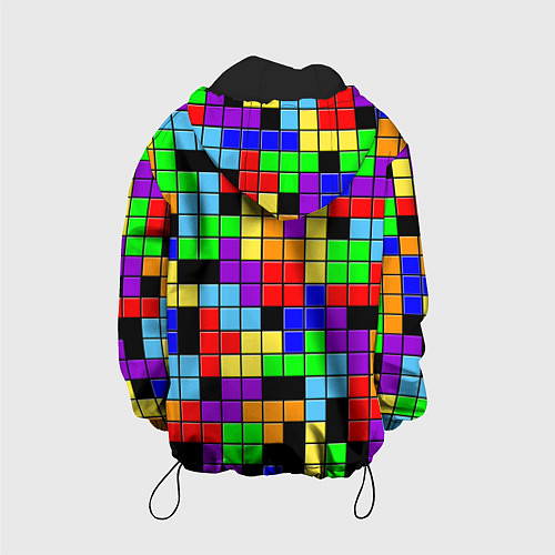 Детская куртка Тетрис цветные блоки / 3D-Черный – фото 2