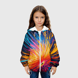 Куртка с капюшоном детская Абстрактный цветок, цвет: 3D-белый — фото 2