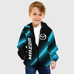 Куртка с капюшоном детская Mazda неоновые лампы, цвет: 3D-черный — фото 2