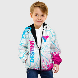 Куртка с капюшоном детская Destiny neon gradient style: надпись, символ, цвет: 3D-черный — фото 2