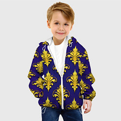 Куртка с капюшоном детская Геральдические лилии, цвет: 3D-белый — фото 2