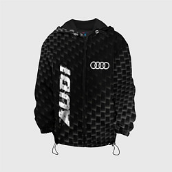 Куртка с капюшоном детская Audi карбоновый фон, цвет: 3D-черный