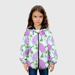 Куртка с капюшоном детская Лиловая и розовая сирень, цвет: 3D-черный — фото 2
