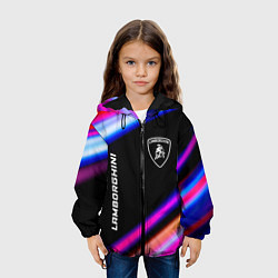Куртка с капюшоном детская Lamborghini speed lights, цвет: 3D-черный — фото 2