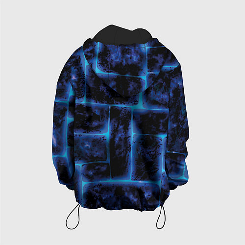Детская куртка Камни и голубой неон / 3D-Черный – фото 2