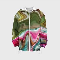 Куртка с капюшоном детская Color waves, цвет: 3D-белый