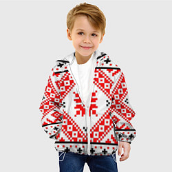 Куртка с капюшоном детская Удмуртский стиль, цвет: 3D-белый — фото 2
