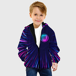Куртка с капюшоном детская Fiat neon speed lines, цвет: 3D-черный — фото 2