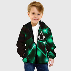 Куртка с капюшоном детская Assassins Creed разлом плит, цвет: 3D-черный — фото 2