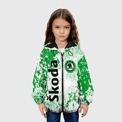 Куртка с капюшоном детская Skoda auto logo, цвет: 3D-черный — фото 2