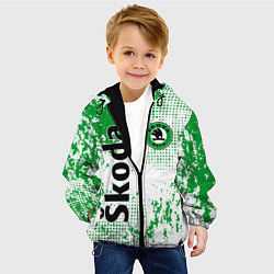Куртка с капюшоном детская Skoda auto logo, цвет: 3D-черный — фото 2