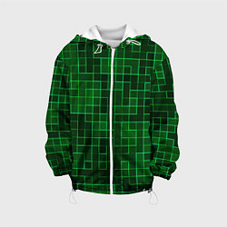 Куртка с капюшоном детская Тетрис узор, цвет: 3D-белый