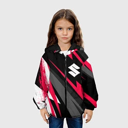 Куртка с капюшоном детская Suzuki fast lines, цвет: 3D-черный — фото 2
