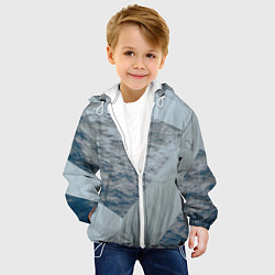 Куртка с капюшоном детская Серая стена и блоки, цвет: 3D-белый — фото 2