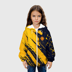 Куртка с капюшоном детская ФК Манчестер Юнайтед эмблема, цвет: 3D-белый — фото 2