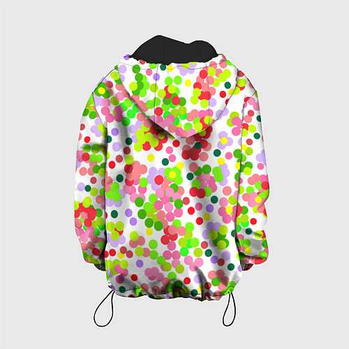 Детская куртка Разноцветное конфетти на белом / 3D-Черный – фото 2