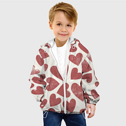 Куртка с капюшоном детская Hearts, цвет: 3D-белый — фото 2