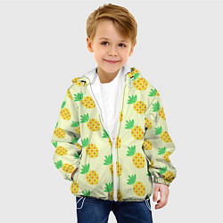 Куртка с капюшоном детская Летние ананасы, цвет: 3D-белый — фото 2