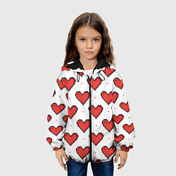 Куртка с капюшоном детская Pixel heart, цвет: 3D-черный — фото 2