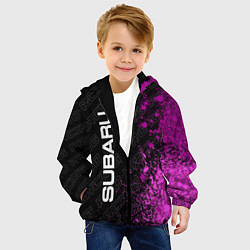 Куртка с капюшоном детская Subaru pro racing: по-вертикали, цвет: 3D-черный — фото 2