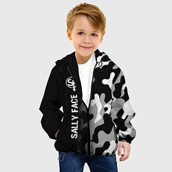Куртка с капюшоном детская Sally Face glitch на темном фоне: по-вертикали, цвет: 3D-черный — фото 2