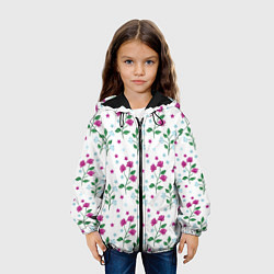 Куртка с капюшоном детская Stars flowers, цвет: 3D-черный — фото 2