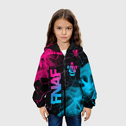 Куртка с капюшоном детская FNAF - neon gradient: надпись, символ, цвет: 3D-черный — фото 2