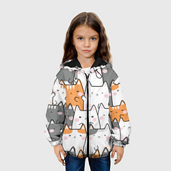 Куртка с капюшоном детская Семья котиков, цвет: 3D-черный — фото 2