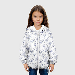 Куртка с капюшоном детская Ракеты и астероиды, цвет: 3D-белый — фото 2