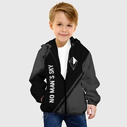 Куртка с капюшоном детская No Mans Sky glitch на темном фоне: надпись, символ, цвет: 3D-черный — фото 2