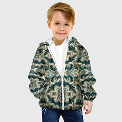 Куртка с капюшоном детская Облачные волны, цвет: 3D-белый — фото 2