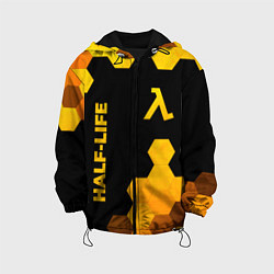 Куртка с капюшоном детская Half-Life - gold gradient: надпись, символ, цвет: 3D-черный
