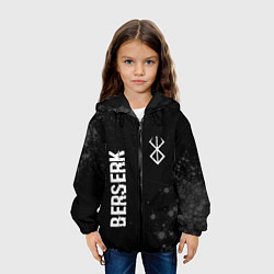 Куртка с капюшоном детская Berserk glitch на темном фоне: надпись, символ, цвет: 3D-черный — фото 2