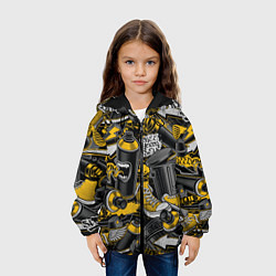 Куртка с капюшоном детская Кеды и граффити урбан стайл, цвет: 3D-черный — фото 2