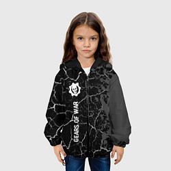 Куртка с капюшоном детская Gears of War glitch на темном фоне: по-вертикали, цвет: 3D-черный — фото 2