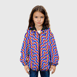 Куртка с капюшоном детская Красочный фон с ползучими змеями, цвет: 3D-черный — фото 2
