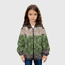 Куртка с капюшоном детская Пиксельная текстура, цвет: 3D-черный — фото 2