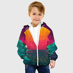 Куртка с капюшоном детская Синтовый закат, цвет: 3D-белый — фото 2