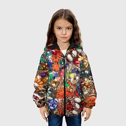 Куртка с капюшоном детская Камни и драгоценности, цвет: 3D-черный — фото 2
