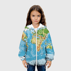 Куртка с капюшоном детская Атлас мира, цвет: 3D-белый — фото 2