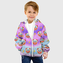 Куртка с капюшоном детская Узор с Клоунами, цвет: 3D-белый — фото 2