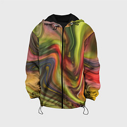 Куртка с капюшоном детская Abstraction waves, цвет: 3D-черный